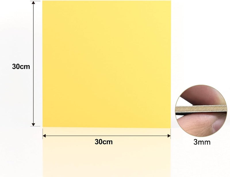 Creatorally 8 Pack Pre-Painted Colored Plywood Sheets,12x12x1/8 Inch (3mm) Basswood,Ideal for Laser Cutting, Engraving, DIY Crafts, Ornaments, Models Making (Yellow) - Image 2